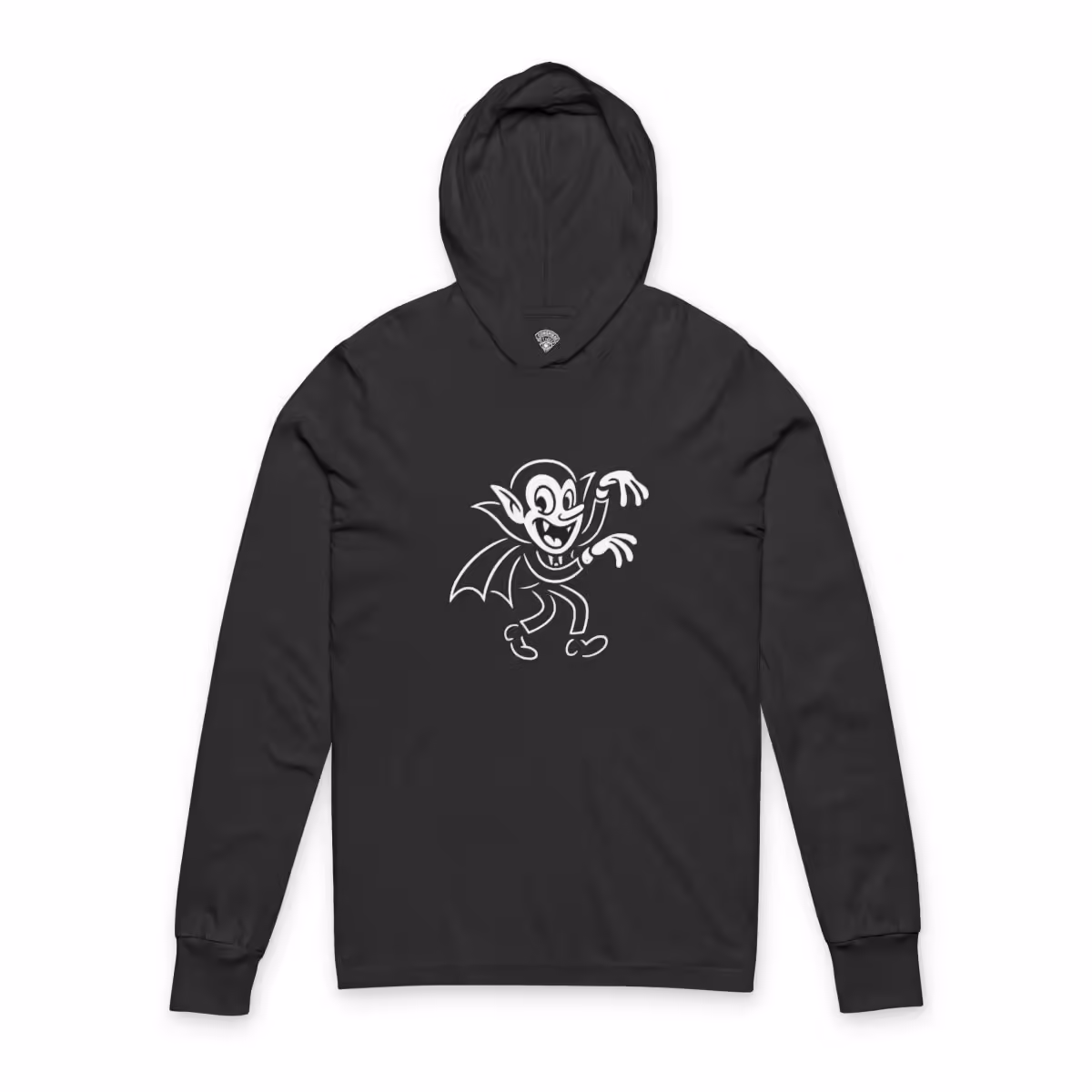 Rubber Hose Dracula Vintage Cartoon Horror Hooded Long Sleeve Tee